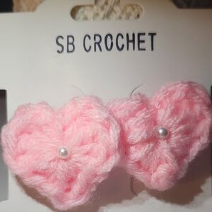 Valentine Heart-shaped Crochet Hair Snap Clips